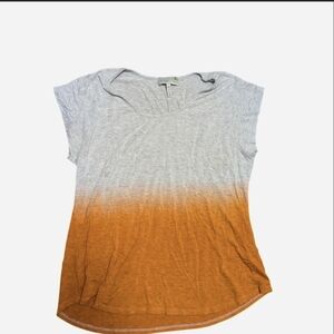 Sahalie XL Lightweight grey and orange ombre short sleeve top #casual #summer